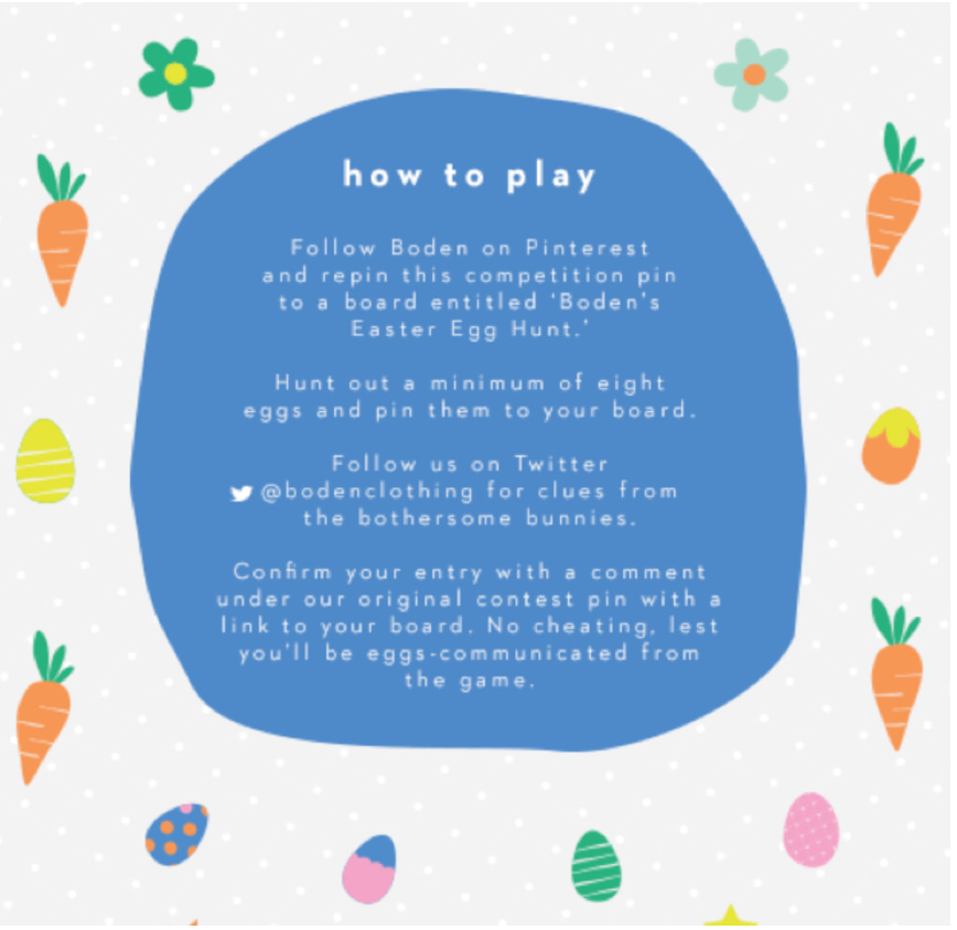 Mini Boden Facebook game instructions