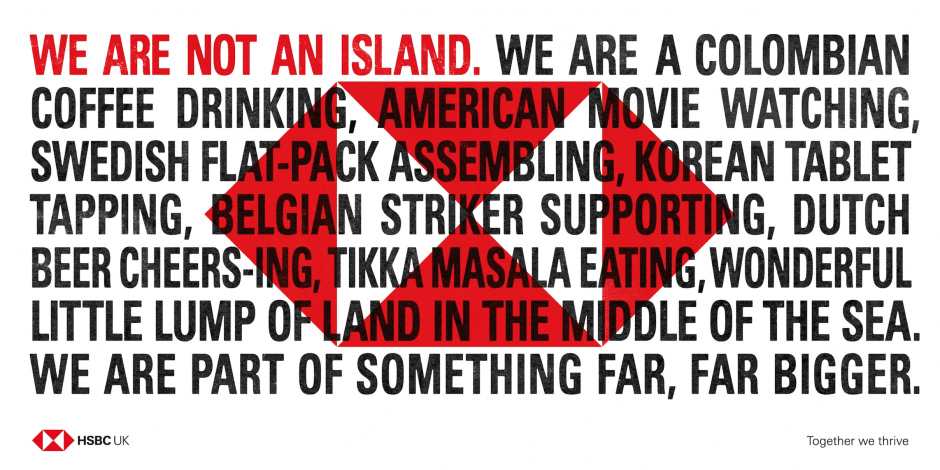 hsbc We are not an Island campaign